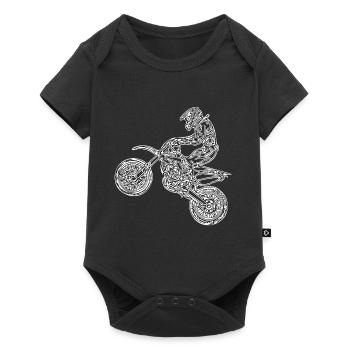 Motorcross Bike - motorcycle in the jump - Baby Premium short-sleeve bodysuit - black - Front