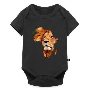 Afrika Löwe - Baby Premium Kurzarmbody - Schwarz - Vorne
