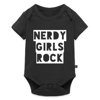 Nerdy Girls Rock - Baby Premium short-sleeve bodysuit - black - Front