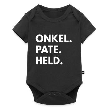 ONKEL PATE HELD - Baby Premium Kurzarmbody - Schwarz - Vorne