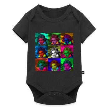 Pop art Ludwig van Beethoven - Baby Premium short-sleeve bodysuit - black - Front