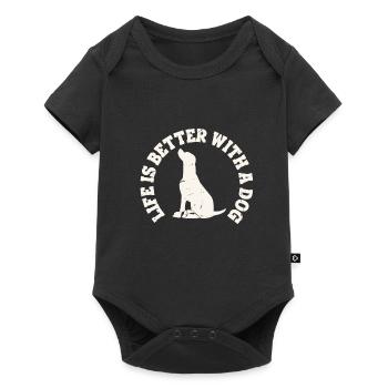La vie est meilleure avec un chien - Body à manches courtes Premium Bébé - noir - Devant