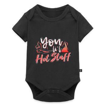 Spruch Chili Geschenk - Baby Premium Kurzarmbody - Schwarz - Vorne