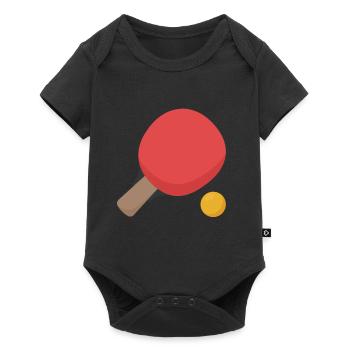 Table tennis racket with ball - Baby Premium short-sleeve bodysuit - black - Front