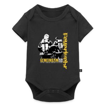 Feuerwehr I Gemeinsam Rein Gemeinsam Raus - Baby Premium Kurzarmbody - Schwarz - Vorne