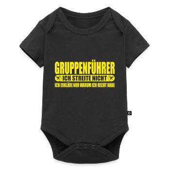 Feuerwehr I Gruppenführer streitet nicht - Baby Premium Kurzarmbody - Schwarz - Vorne