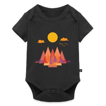 SPRING SUNSET CREATIVE - Baby Premium Kurzarmbody - Schwarz - Vorne
