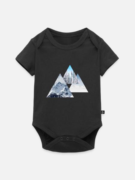 Winter Freezing Time - Snow Mountain - Baby Premium Kurzarmbody - Schwarz