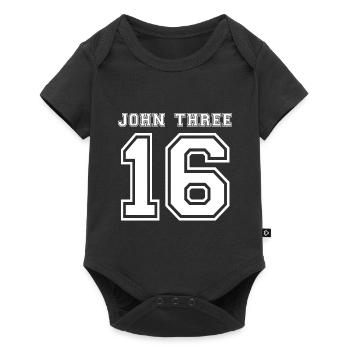 John Three 16 - Verse-la-Bible comme idée de cadeau - blanc - Body à manches courtes Premium Bébé - noir - Devant