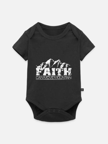 Glaube Faith Christlich Berge Mountain Geschenk - Premium kortærmet baby-body  - sort