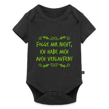 folge mir nicht - Baby Premium Kurzarmbody - Schwarz - Vorne