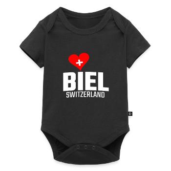 Biel Switzerland Switzerland gift - Baby Premium short-sleeve bodysuit - black - Front
