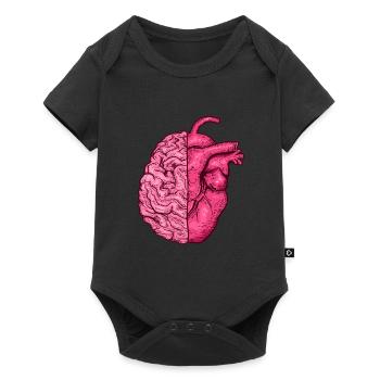Heart vs. Brain head versus heart mind vs. heart - Baby Premium short-sleeve bodysuit - black - Front