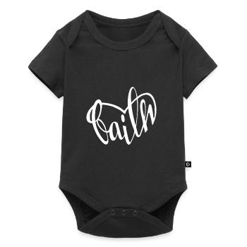 Design "Faith Heart" in white - trust & heart - Baby Premium short-sleeve bodysuit - black - Front