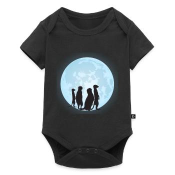 Erdmännchen Motiv - Baby Premium Kurzarmbody - Schwarz - Vorne