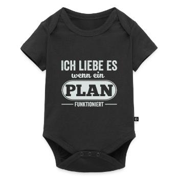 Ich liebe es wenn ein Plan funktioniert - Baby Premium Kurzarmbody - Schwarz - Vorne