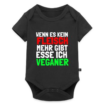 Wenn es kein Fleisch mehr gibt esse ich Veganer - Baby Premium Kurzarmbody - Schwarz - Vorne