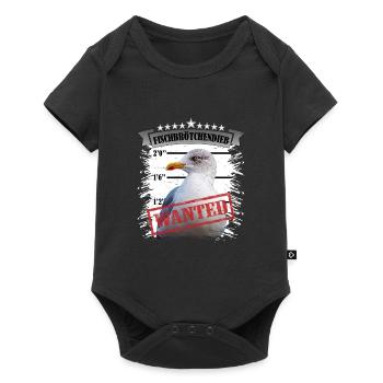 Möwe - Fischbrötchen Dieb - Baby Premium Kurzarmbody - Schwarz - Vorne