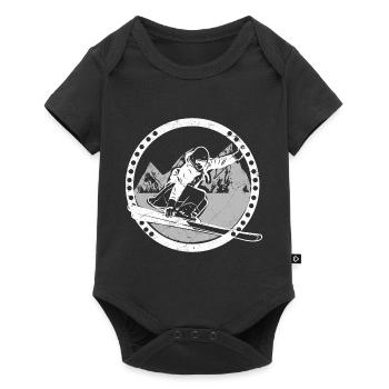 Skiing winter gift idea - Baby Premium short-sleeve bodysuit - black - Front