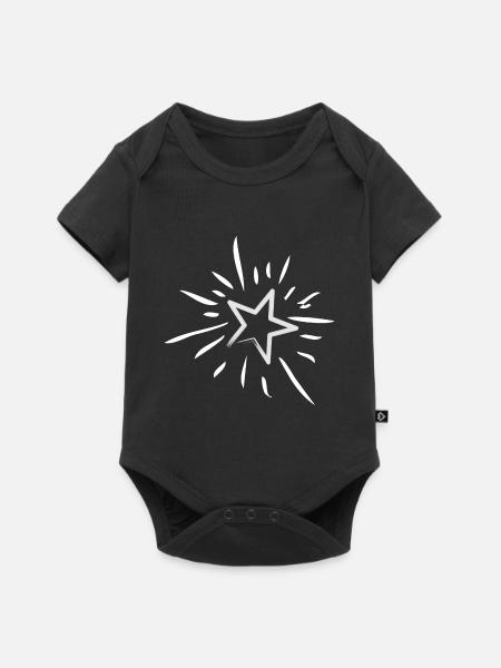 Étoile magique scintillante ou étoile filante - Body à manches courtes Premium Bébé - noir