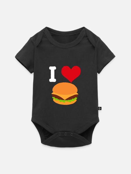 Amour de Burger Amour de Burger - Body à manches courtes Premium Bébé - noir