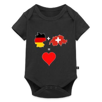Allemagne Suisse coeur amour cadeau maison - Body à manches courtes Premium Bébé - noir - Devant