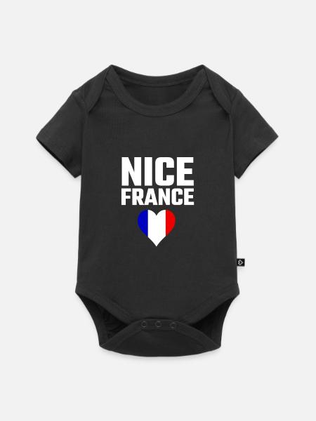 Nice France Nice France - Body à manches courtes Premium Bébé - noir