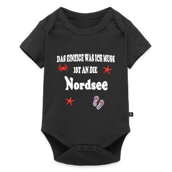 Nordsee - Baby Premium Kurzarmbody - Schwarz - Vorne