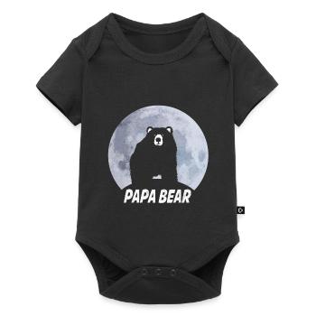Fête des pères fiers de Papa Bear - Body à manches courtes Premium Bébé - noir - Devant
