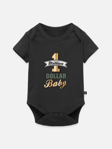 Idea de regalo de oro de dinero en efectivo para bebés de 1 millón de dólares - Premium kortærmet baby-body  - sort