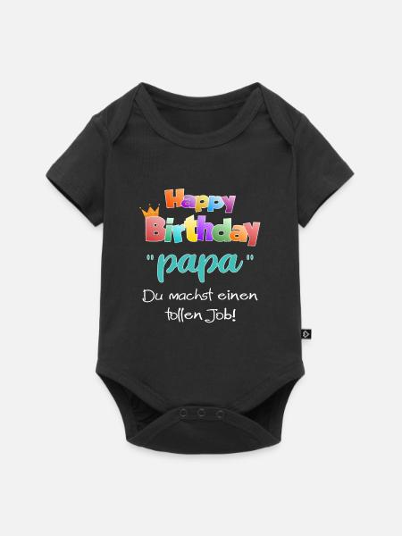Geburtstag Papa - Baby Premium Kurzarmbody - Schwarz