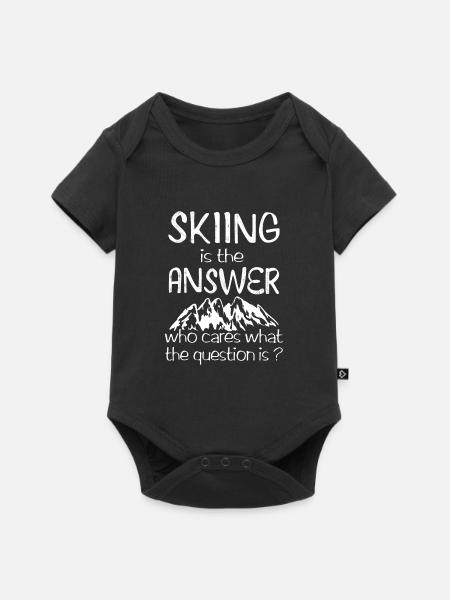 Skiing is the answer - Baby Premium short-sleeve bodysuit - black