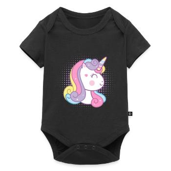 Licorne mignonne - Body à manches courtes Premium Bébé - noir - Devant