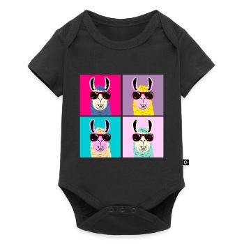 Llama - Baby Premium Kurzarmbody - Schwarz - Vorne