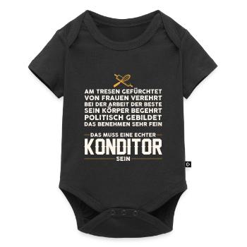 Bäcker backen Konditor lustiger Spruch Konditoren - Baby Premium Kurzarmbody - Schwarz - Vorne