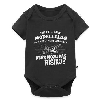 Modellflug RC Flugzeug Modellflieger - Baby Premium Kurzarmbody - Schwarz - Vorne