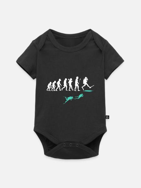 Evolution de la plongée drôle - Body à manches courtes Premium Bébé - noir