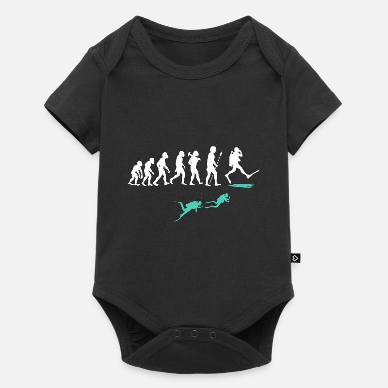 Evolution de la plongée drôle - Body à manches courtes Premium Bébé - noir