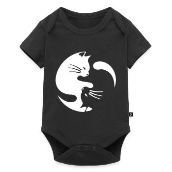Chats yin yang - Body à manches courtes Premium Bébé - noir - Devant