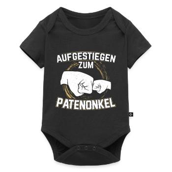 Cooles Pate aufgestiegen zum Patenonkel Geschenk - Baby Premium Kurzarmbody - Schwarz - Vorne