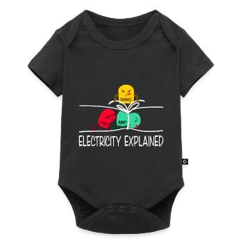 Electricity - Baby Premium Kurzarmbody - Schwarz - Vorne