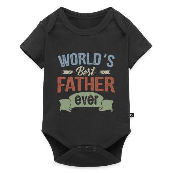 Meilleur père du monde - Idée cadeau fête des pères - Body à manches courtes Premium Bébé - noir - Devant