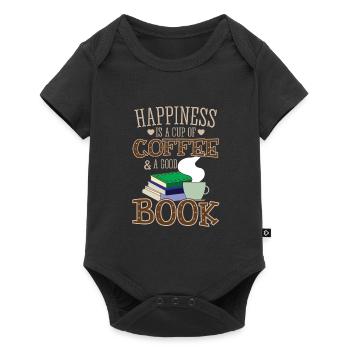 Cool Books Coffee Shirt - Bonheur - Body à manches courtes Premium Bébé - noir - Devant