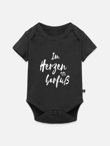 Im Herzen Barfuss weis - Baby Premium Kurzarmbody - Schwarz