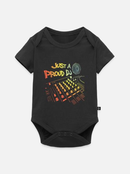 Just a proud DJ Disco Disc Jockey Pulse Techno - Baby Premium short-sleeve bodysuit - black