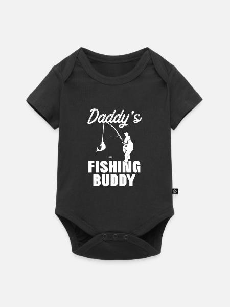 Daddies Fishing Buddy - Angler - Baby Premium Kurzarmbody - Schwarz