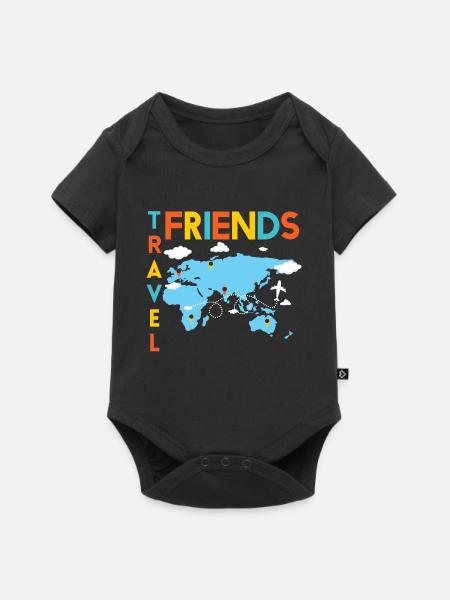 Voyage d’amis - Voyage voyage - Body à manches courtes Premium Bébé - noir