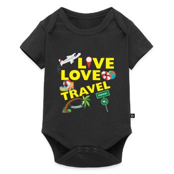 Life Love Travel - Holiday Vacationer Gift - Baby Premium short-sleeve bodysuit - black - Front