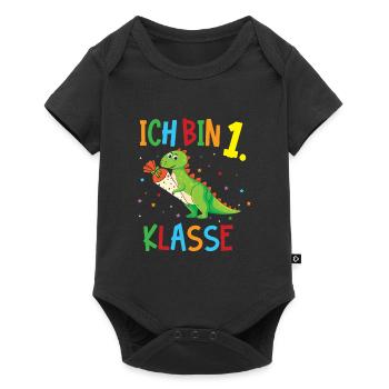 Einschulung Dinosaurier - Schule 2020 Dino - Baby Premium Kurzarmbody - Schwarz - Vorne