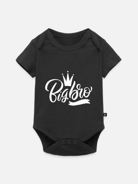 großer Bruder - Baby Premium Kurzarmbody - Schwarz